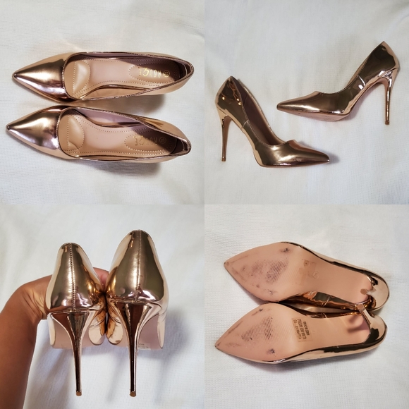 gold pointy heels